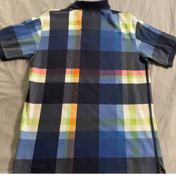 Vtg. 90s Nautica multi color grid pattern polo SZ Small - Picture 5 of 7